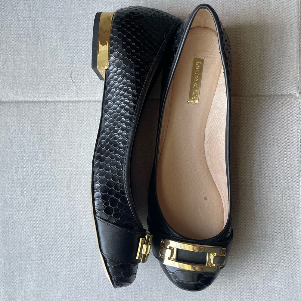Louise et Cie Black Crocodile Flat